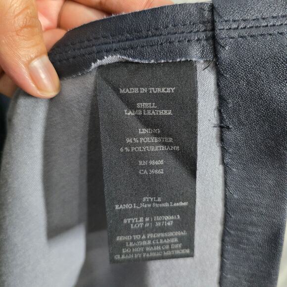 Theory Eano Navy Blue Lamb Skin Sheath Dress Size 8 - Picture 5 of 5